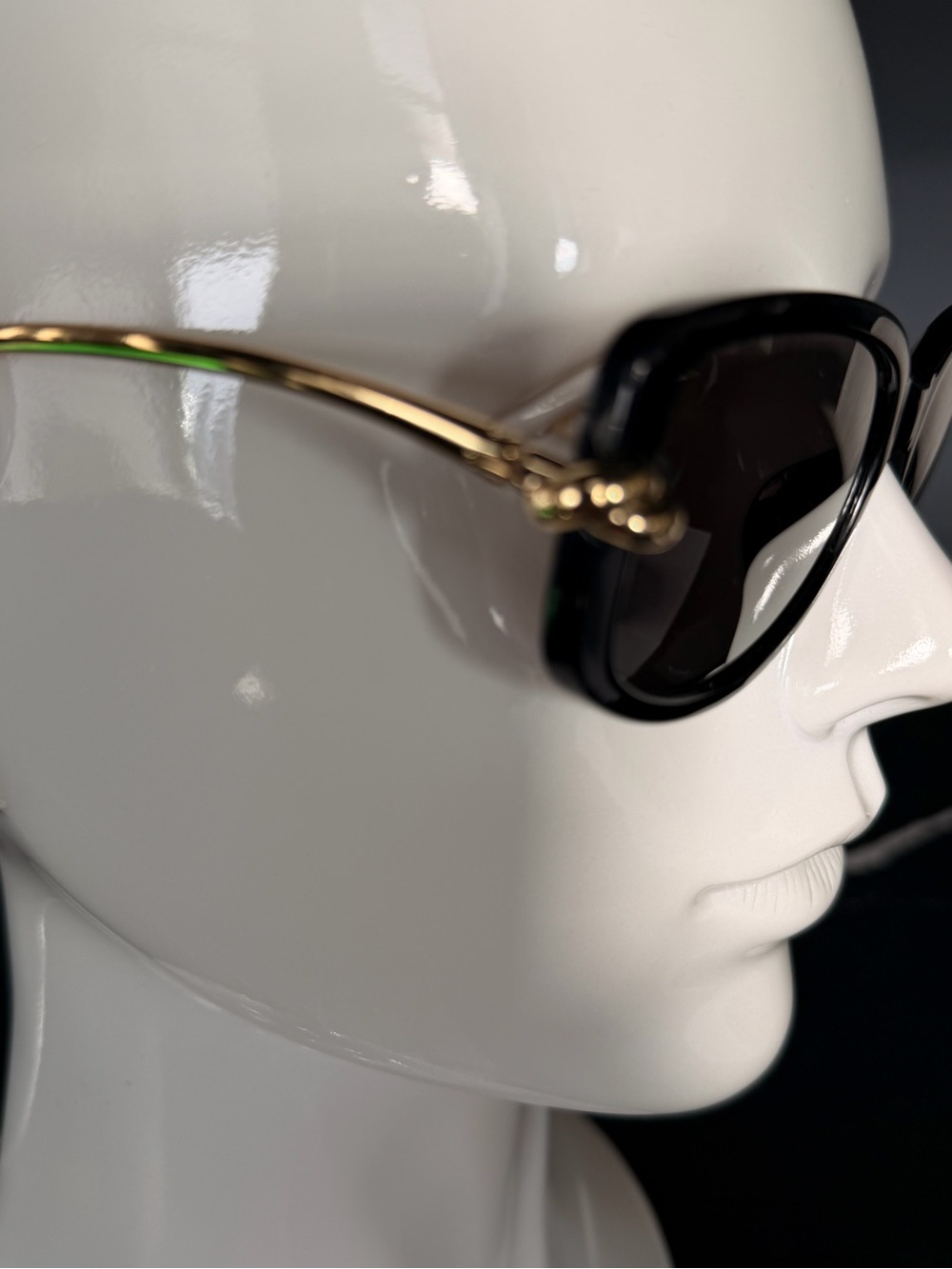 Black Women's Sunglasses with Gold Accent - Designer Style - Picture 4 of 11